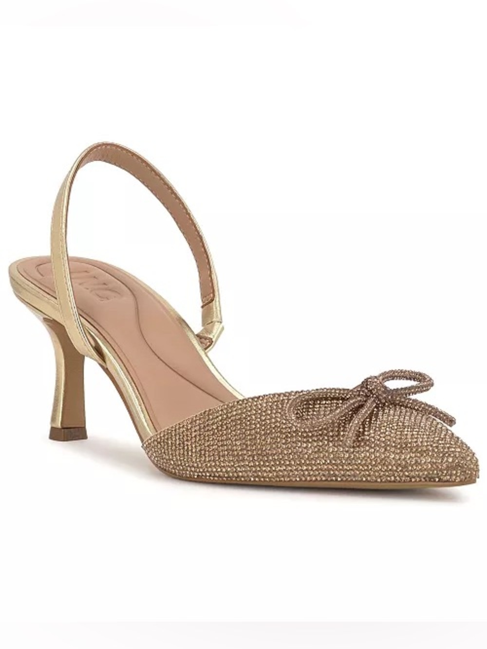 I.N.C. Gold Rhinestone Pointed Toe Heels Size 7 – NWT